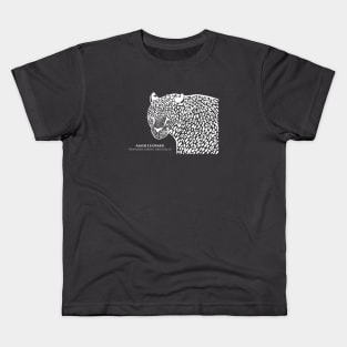 Amur Leopard with Common and Scientific Names - endangered big cat Kids T-Shirt